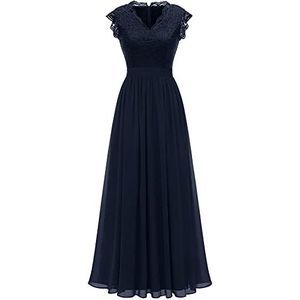 Dressystar 0050 V Neck Sleeveless Lace Bridesmaid Dress Wedding Party Gown S